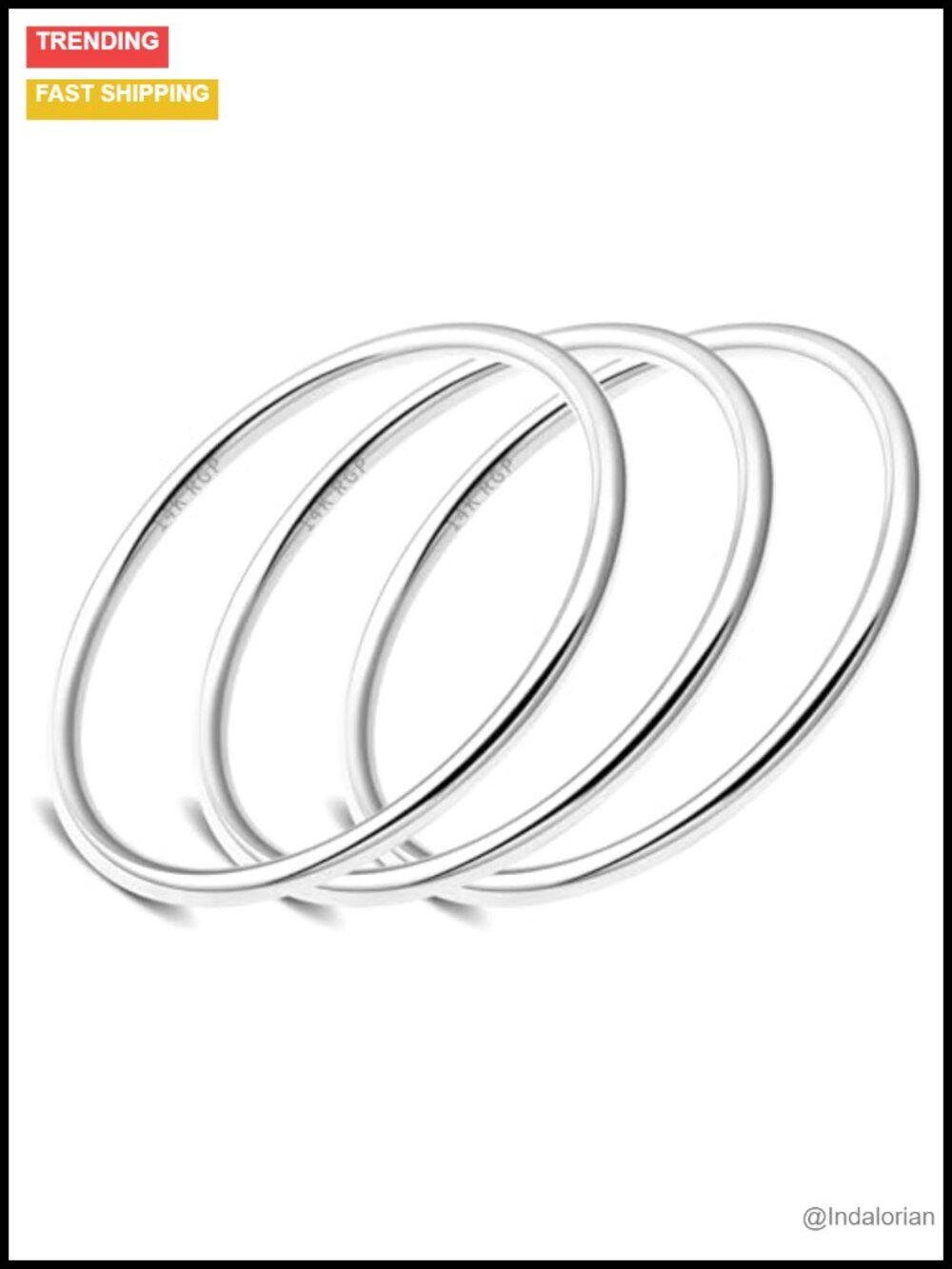14K Gold Plated 4mm Bangle Bracelet Stackable Minimalist Women Jewelry